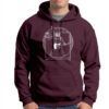 Sudadera hombre Vitruvio guitarra color burdeos