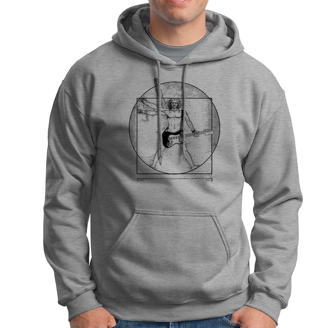 Sudadera hombre Vitruvio guitarra color gris jaspeado