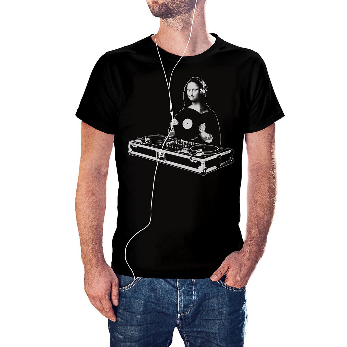 Camiseta básica Mona Lisa DJ color negro
