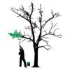 Diseño Camiseta Hombre Pintando Árbol Seco