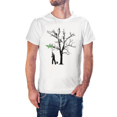 Camiseta Hombre Pintando Árbol Seco