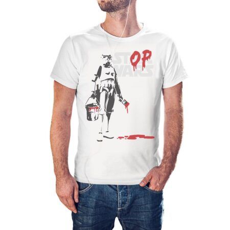 Camiseta graffiti Banksy Stop Wars! Stormtrooper