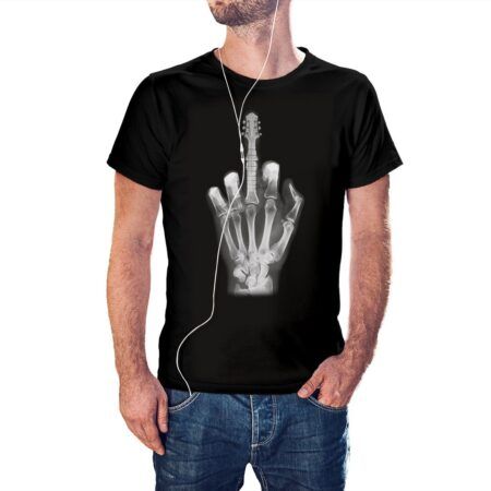 Camiseta Radiografía Mano Dedo Guitarra