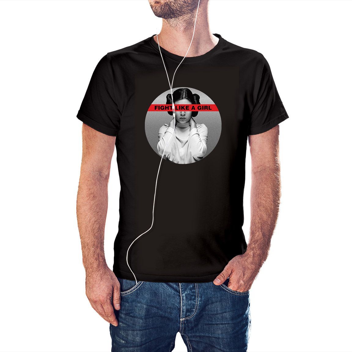 Camiseta unisex Fight Like a Girl color negro - modelo hombre