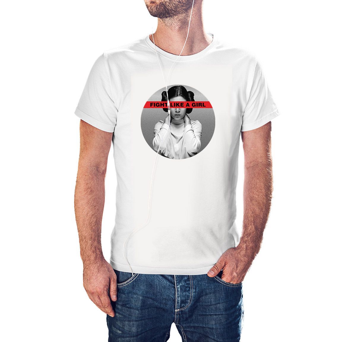 Camiseta unisex Fight Like a Girl color blanco - modelo hombre