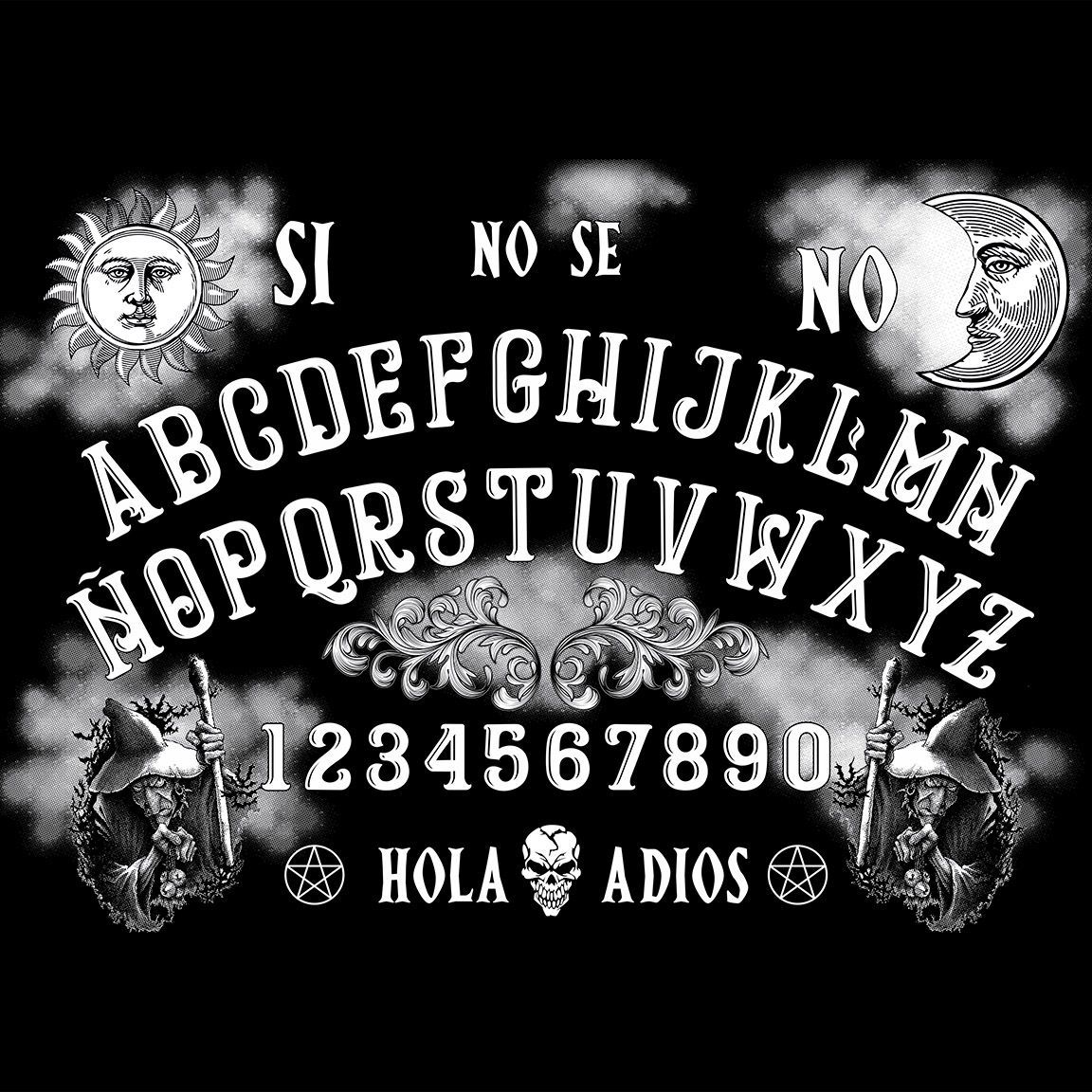 Diseño Camiseta Tablero Ouija Gótica