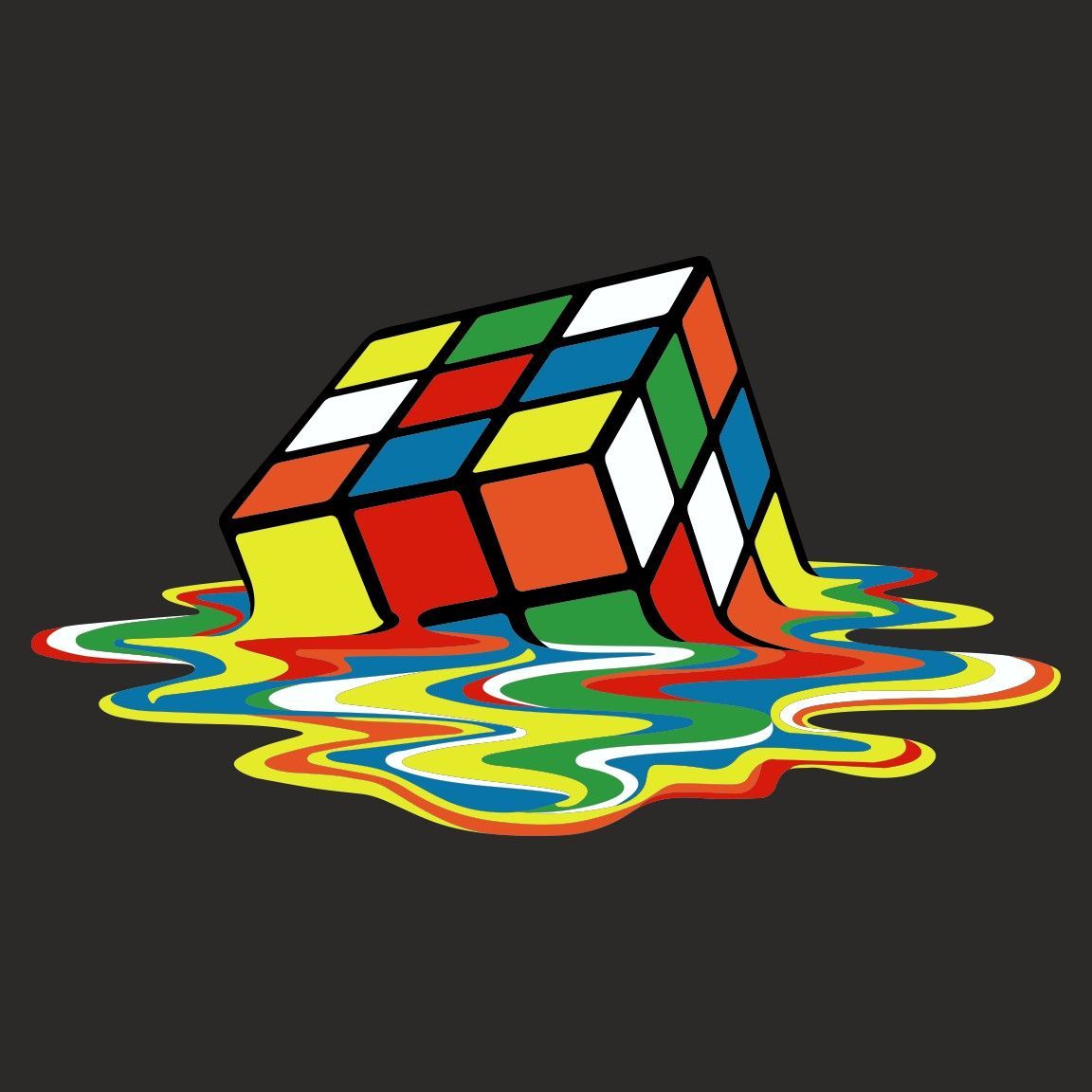 Diseño Cubo Rubik derretido