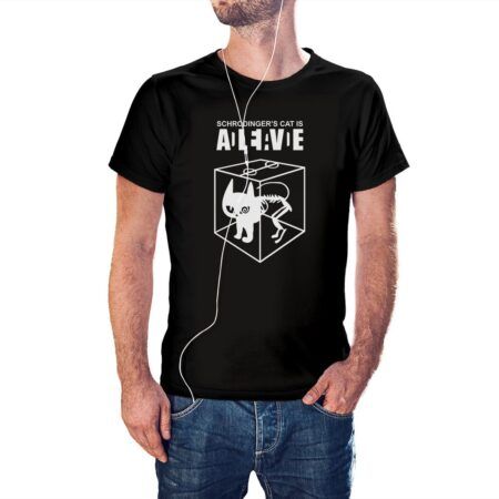Camiseta negra El Gato de Schrödinger