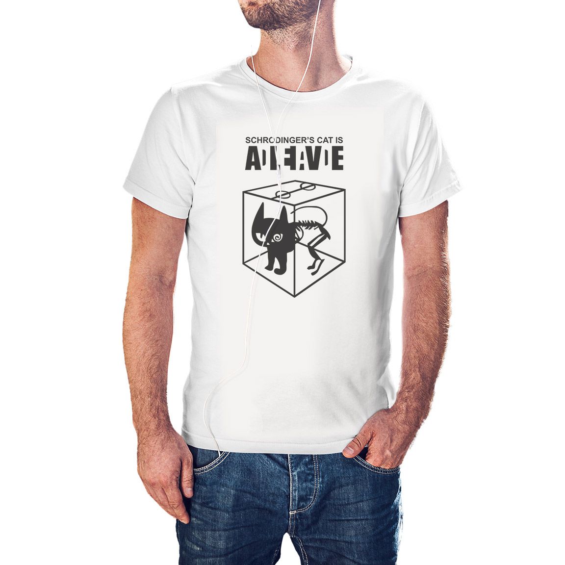 Camiseta blanca El Gato de Schrödinger