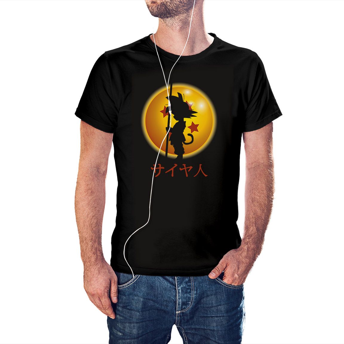 Camiseta negra Silueta Goku niño Dragon Ball