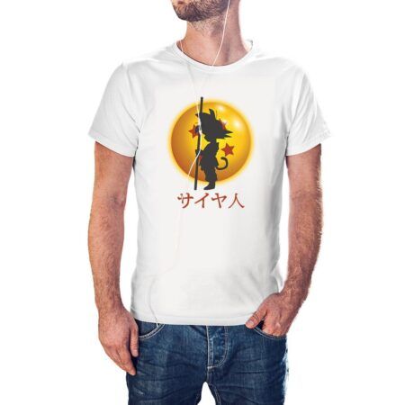 Camiseta blanca Silueta Goku niño Dragon Ball
