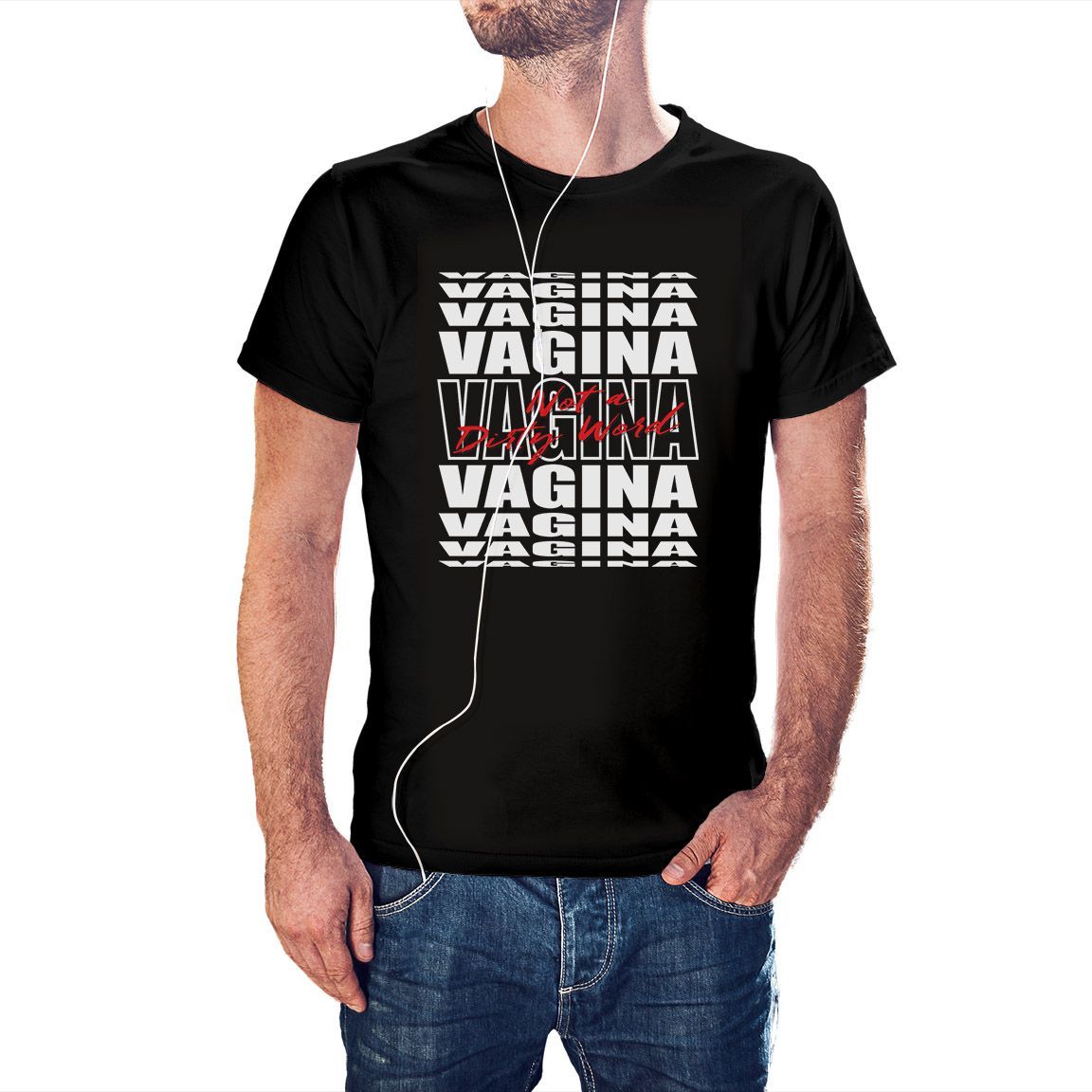 Camiseta negra Vagina not a Dirty Word