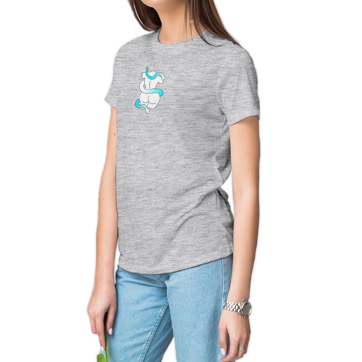 Camiseta gris jaspeado Venus con serpiente