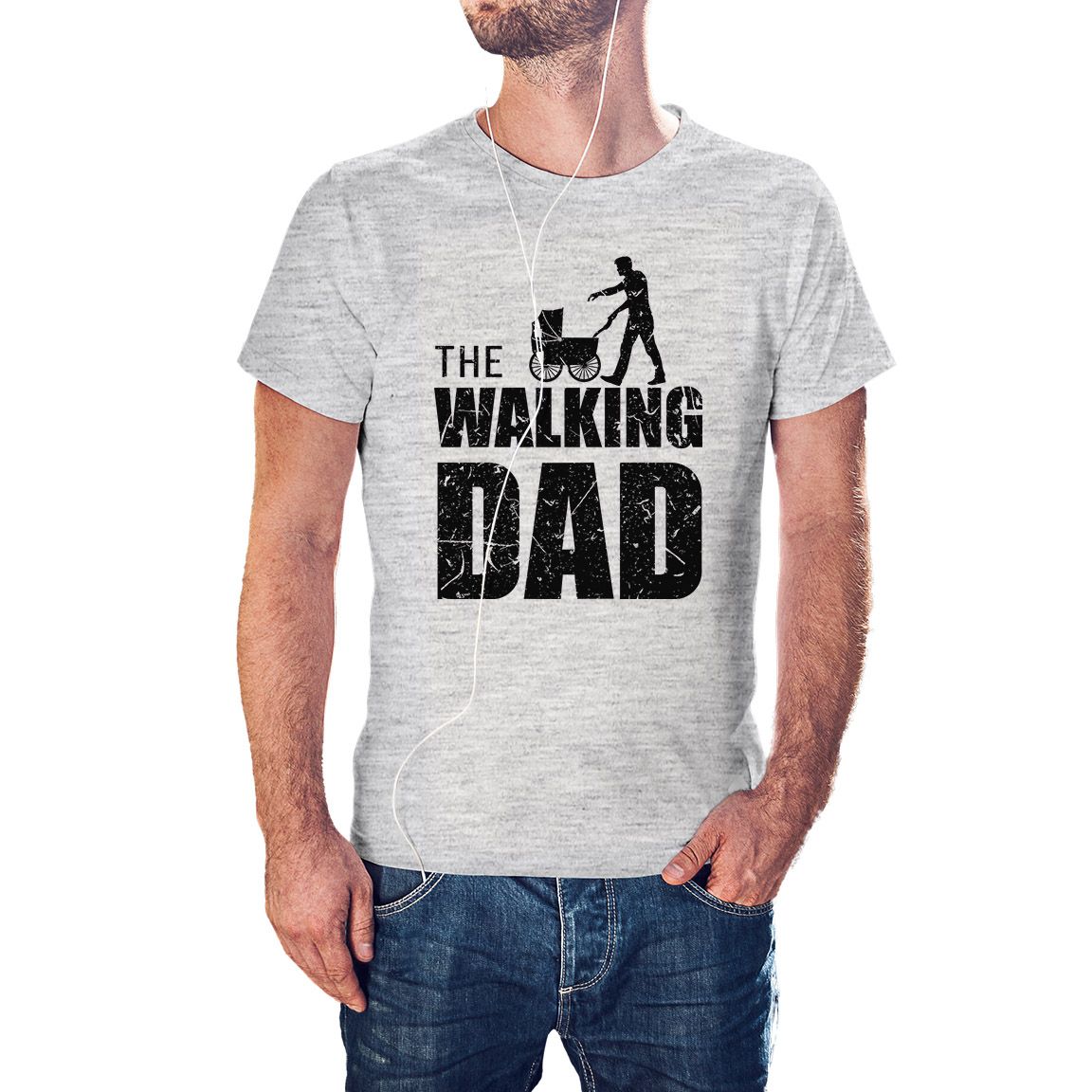 Camiseta gris jaspeado The Walking Dad