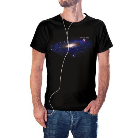 Camiseta negra Galaxia You Are Here Via Láctea