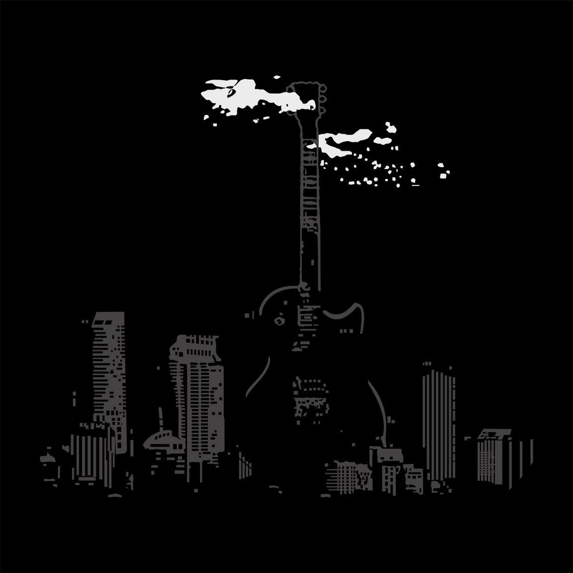 Diseño camiseta Guitarra Ciudad