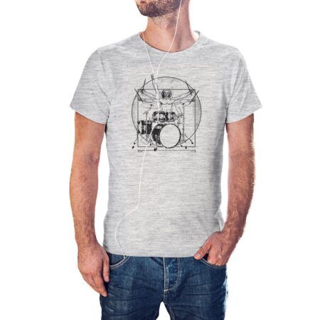 Camiseta gris jaspeado Hombre de Vitruvio Batería