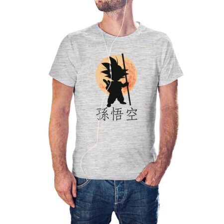Camiseta gris jaspeado Silueta Baby Goku Moonlight.