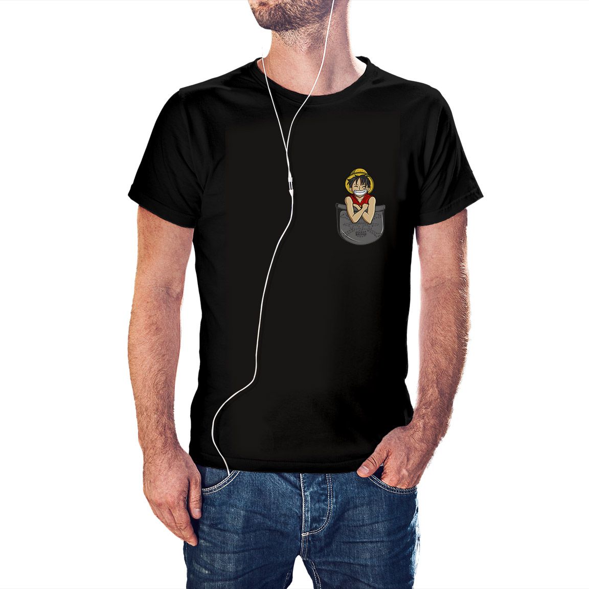 Camiseta negra Piece Pirata Manga One
