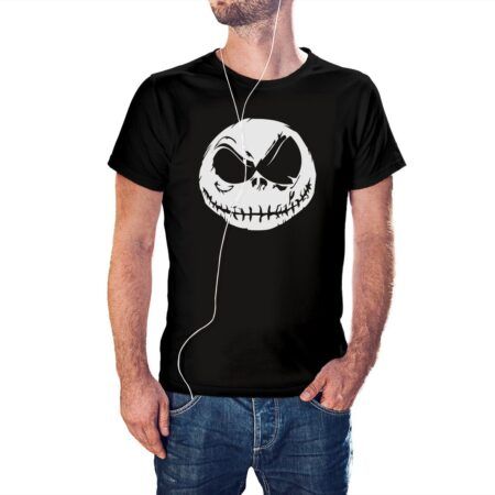 Camiseta negra Pesadilla Antes De Navidad Cara de Jack Skellington