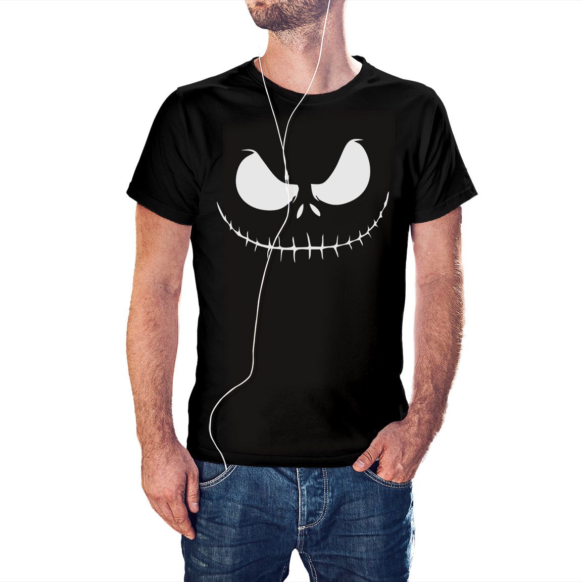 Camiseta negra Pesadilla Antes De Navidad Sonrisa de Jack