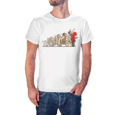 Camiseta blanca Evolución hombre Teléfono