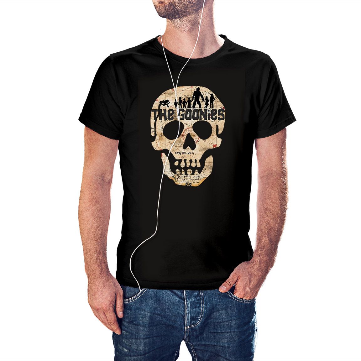 Camiseta negra The Goonies Skull Map Camiseta negra The Goonies Skull Map