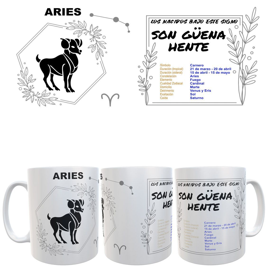 Taza Signo del Zodiaco -Horóscopo - ARIES