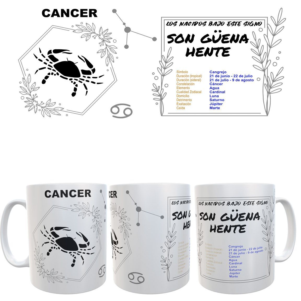 Taza Signo del Zodiaco -Horóscopo - CANCER