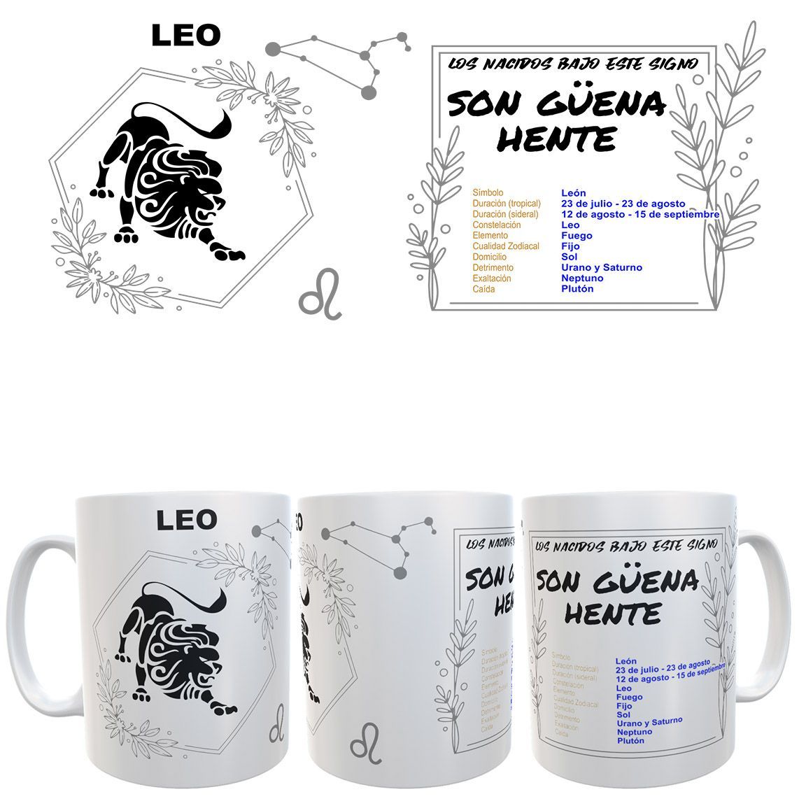 Taza Signo del Zodiaco -Horóscopo - LEO