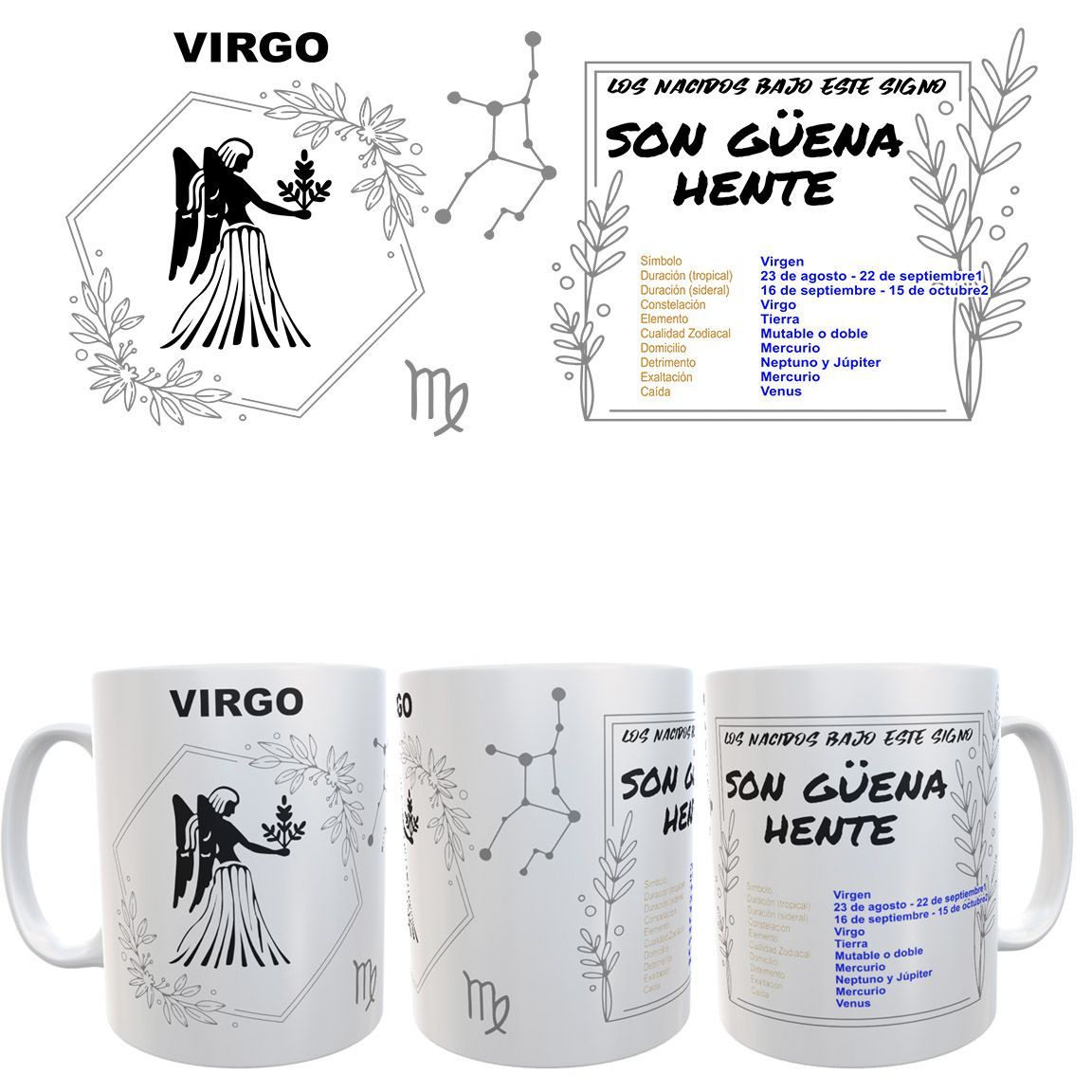 Taza Signo del Zodiaco -Horóscopo - VIRGO