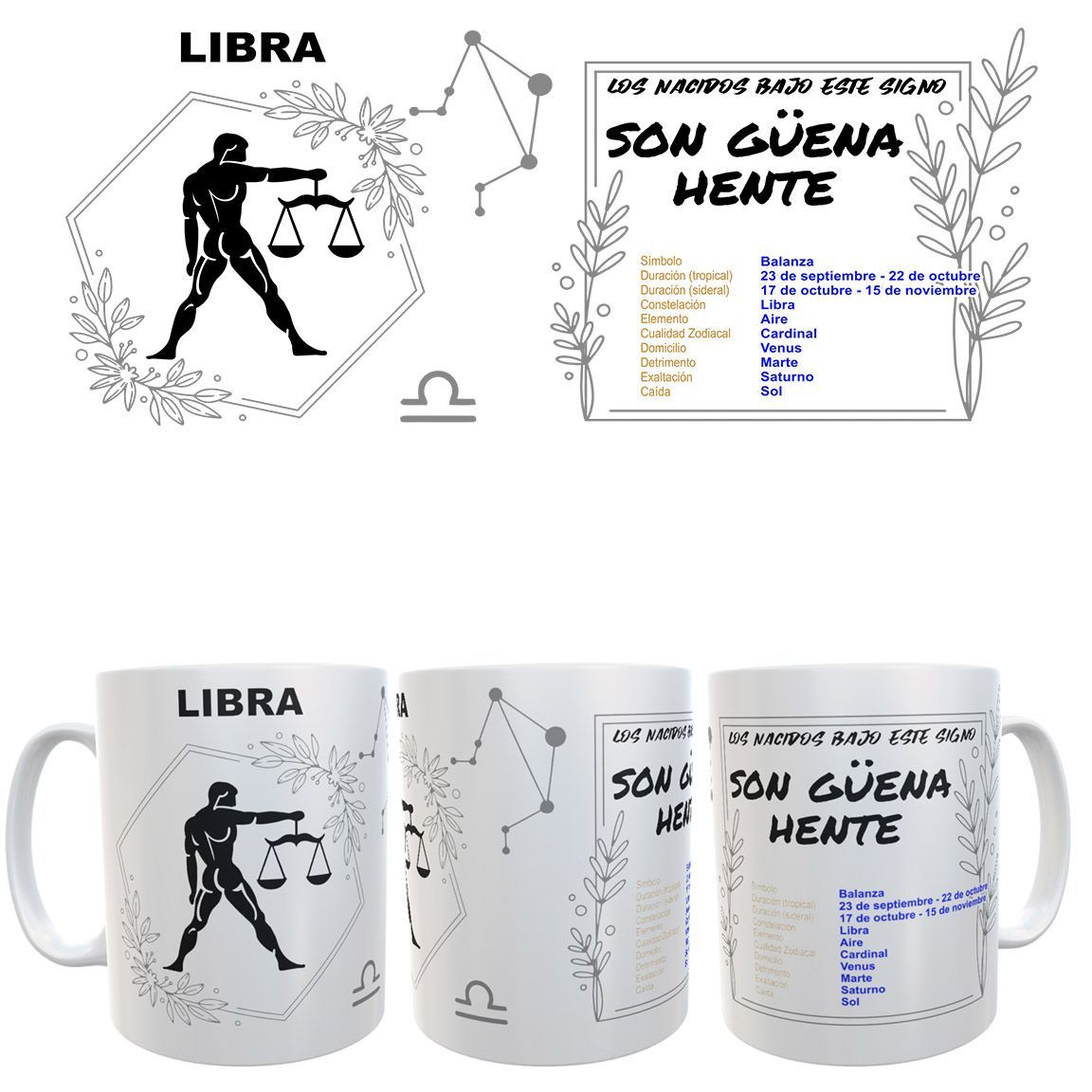 Taza Signo del Zodiaco -Horóscopo - LIBRA