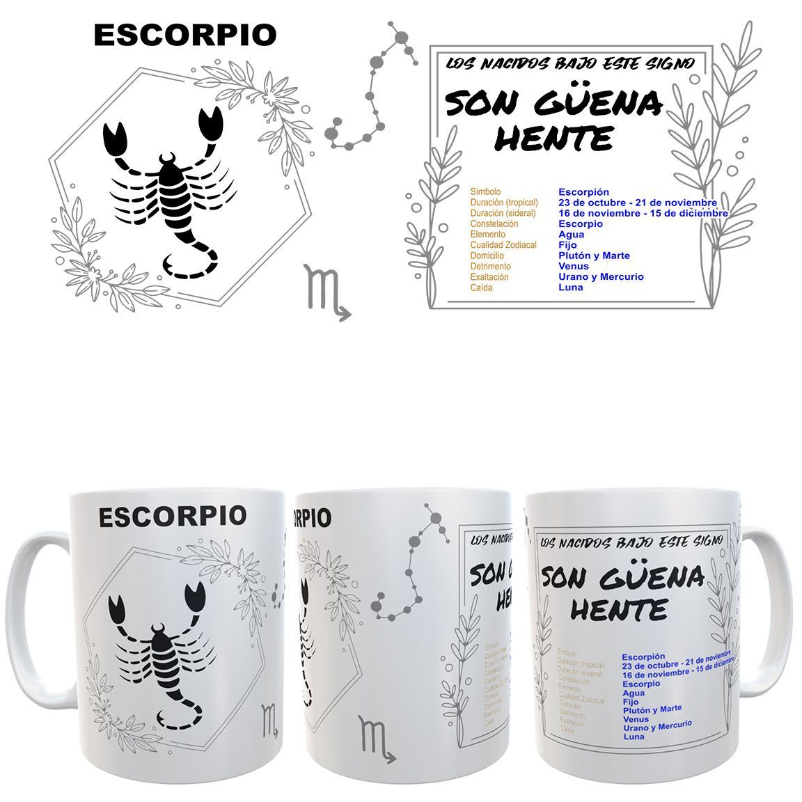 Taza Signo del Zodiaco -Horóscopo - ESCORPIO