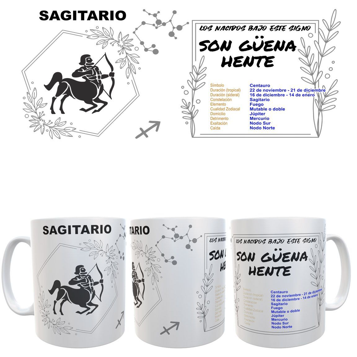 Taza Signo del Zodiaco -Horóscopo - SAGITARIO