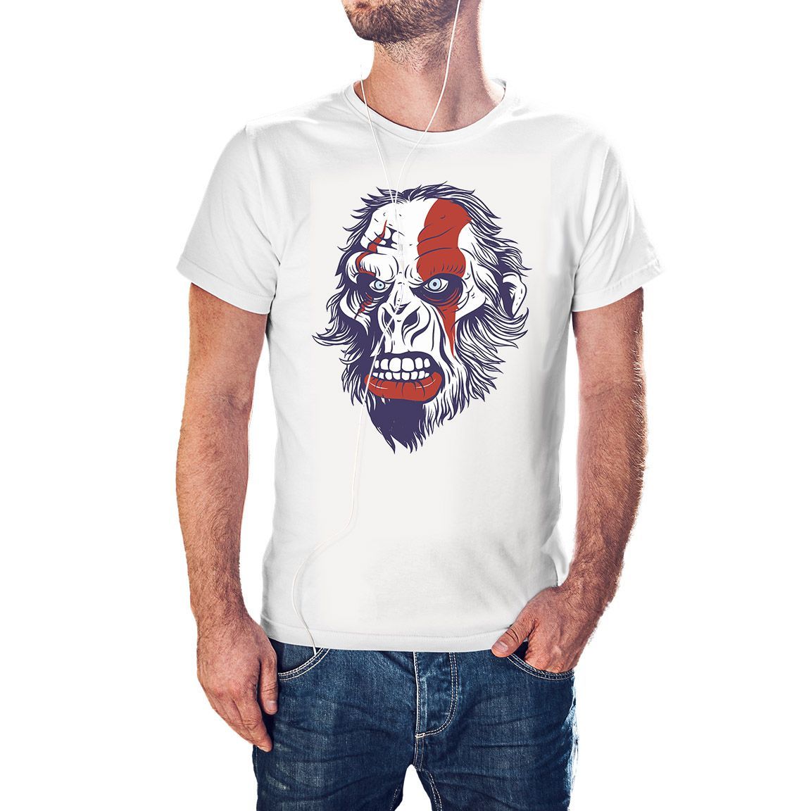 Camiseta Ape Warrior Face color blanco