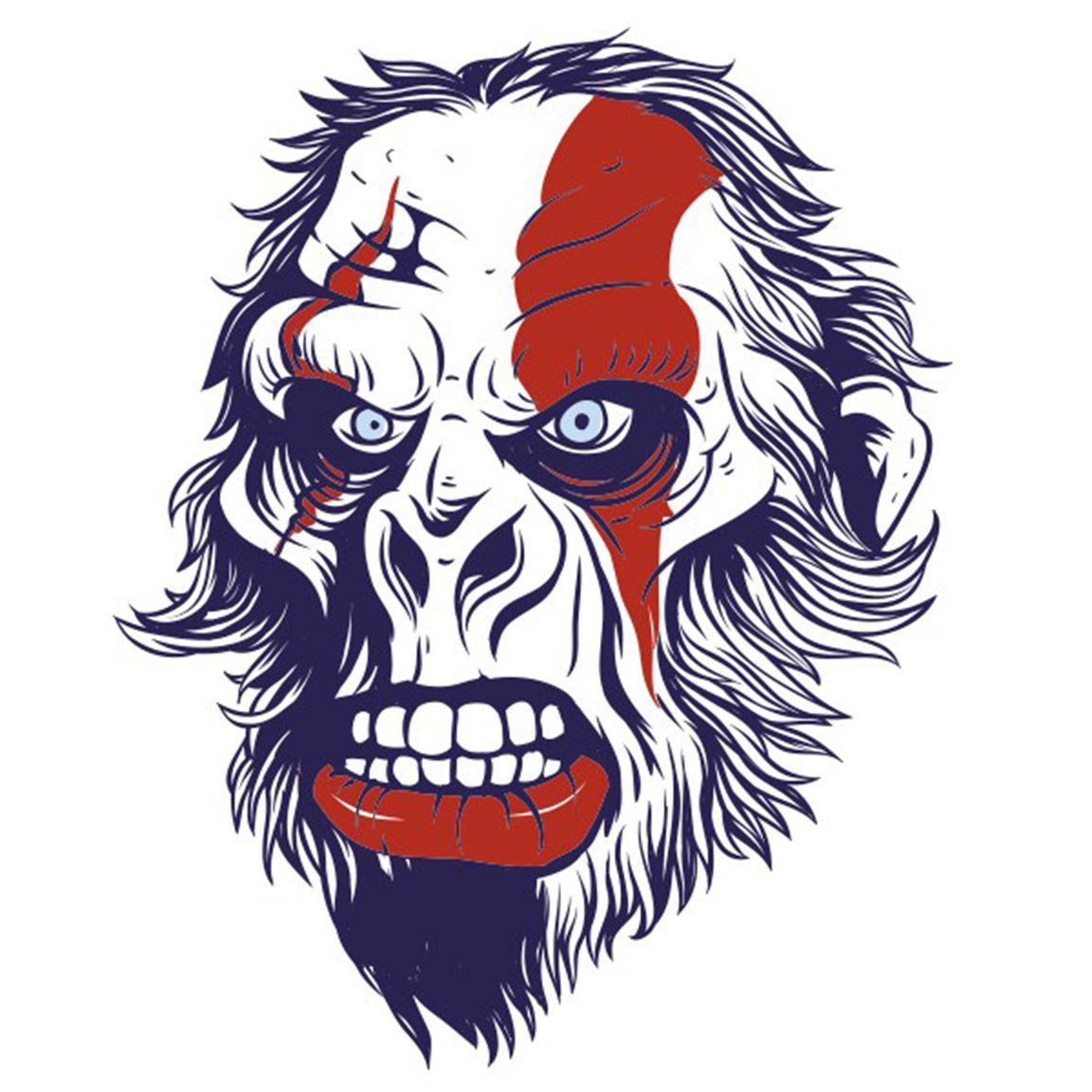 Camiseta Ape Warrior Face diseño