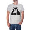 Camiseta Mono Meditando con Auriculares color gris jaspeado Camiseta Mono Meditando con Auriculares color gris jaspeado