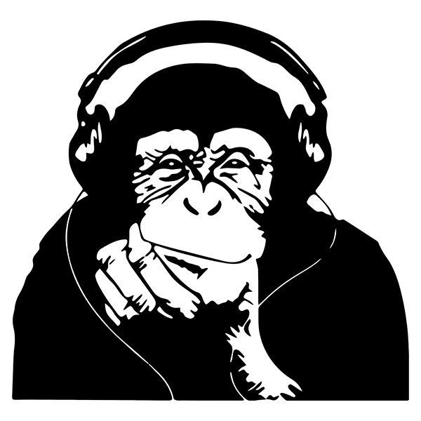 Camiseta Mono Meditando con Auriculares diseño Camiseta Mono Meditando con Auriculares diseño