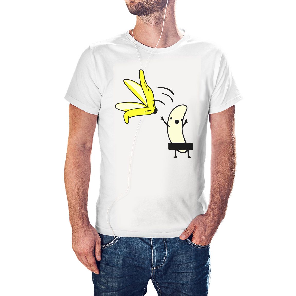Camiseta Plátano desnudo color blanco Camiseta Plátano desnudo color blanco