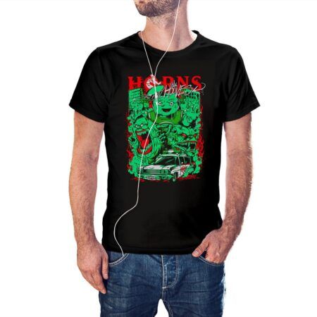 Camiseta Ghostbuster Horns and Hooves color negro