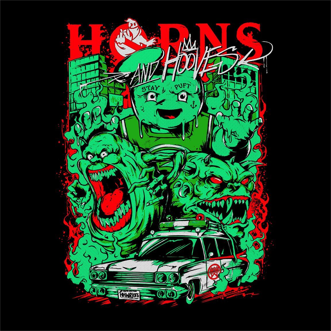 Camiseta Ghostbuster Horns and Hooves diseño