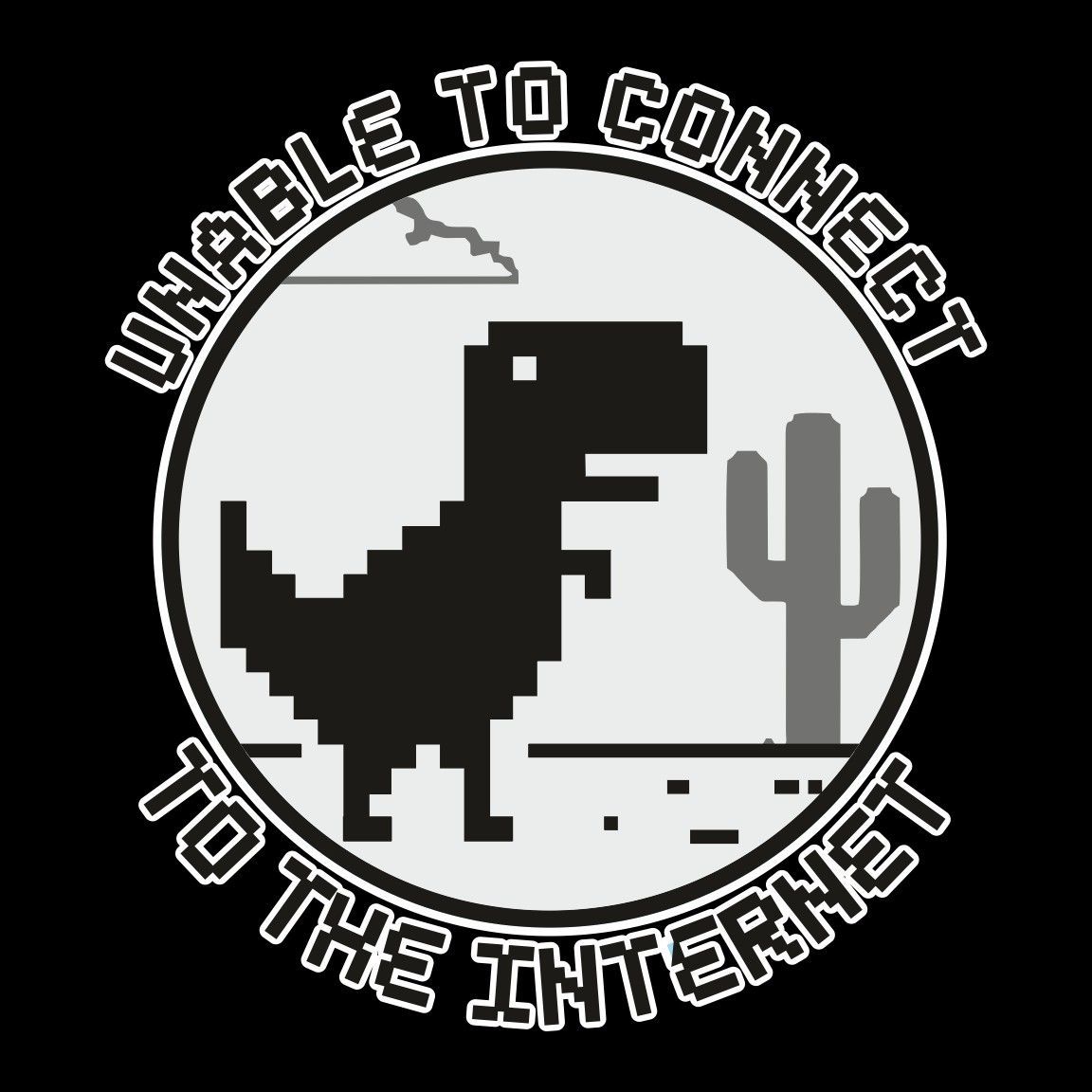 Camiseta Dinosaurio Unable to Connected diseño