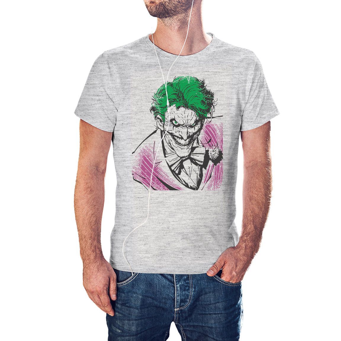 Camiseta Portrait of Evil color gris jaspeado