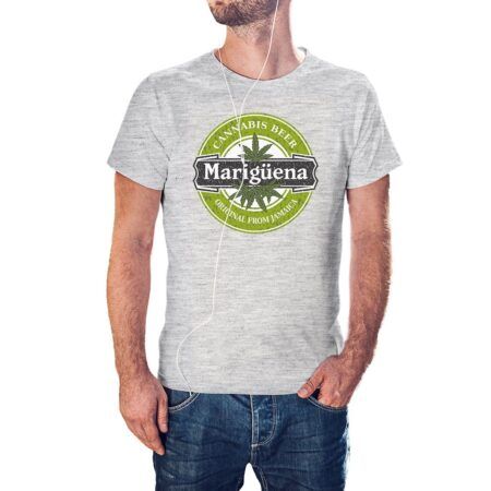 Camiseta Cannabis Beer Marigüena color gris japeado