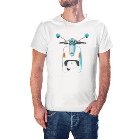 Camiseta unisex Scooter Clásico frontal color blanco