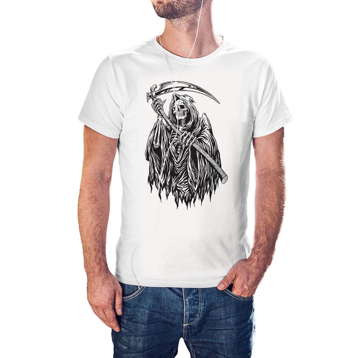 Camiseta Skull Scythe color blanco