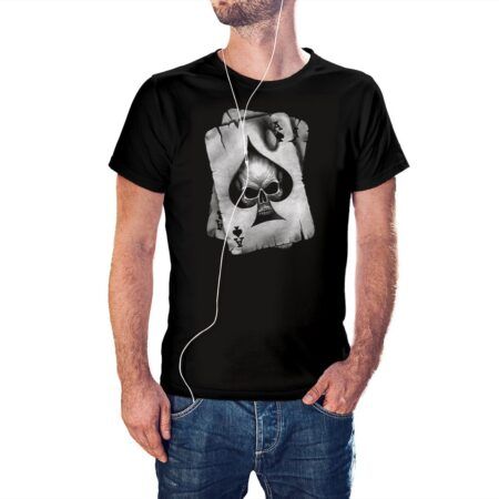 Camiseta Skull Poker Card color negro
