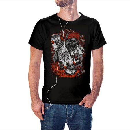 Camiseta Skull Skate and Destroy color negro