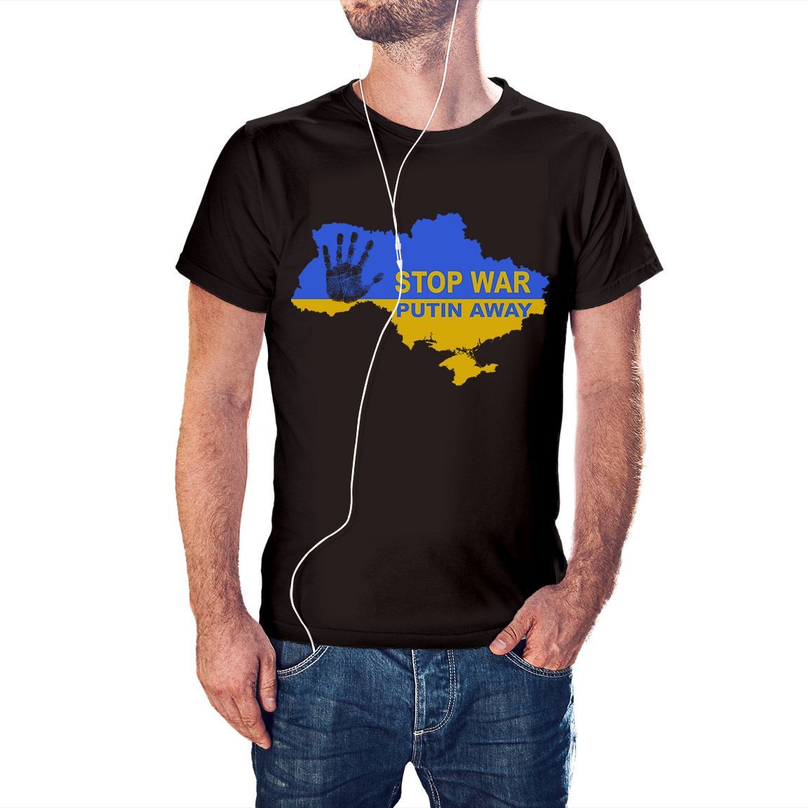 Camiseta Stop War Puin Away color negro