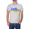 Camiseta Stop War Puin Away color gris jaspeado